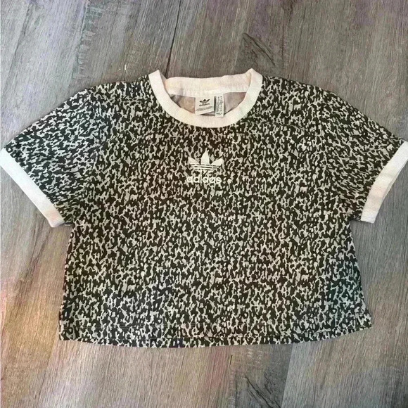ADIDAS ORIGINALS Leoflage Cropped Top Shirt Great Condition Size XS-M - Picture 6 of 11
